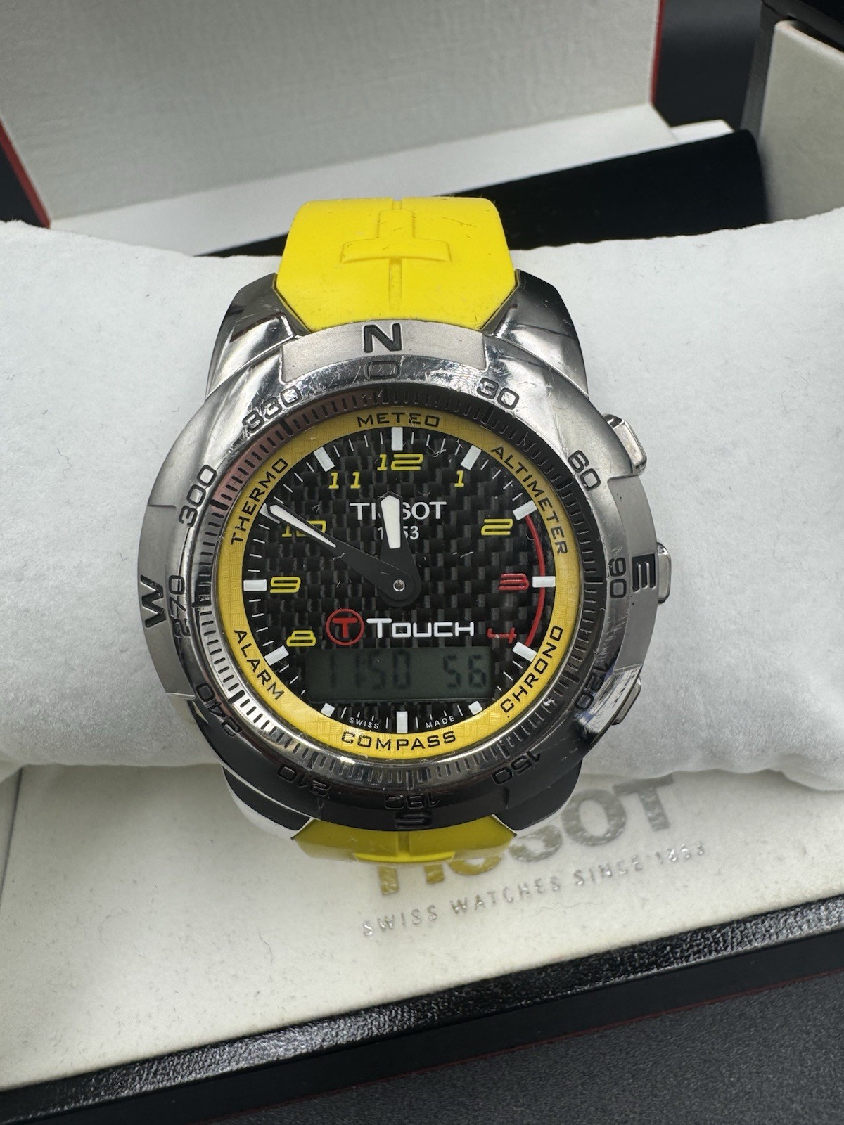 Tissot T-Touch NASCAR Special Edition Titanium Case Yellow Rubber Band with box