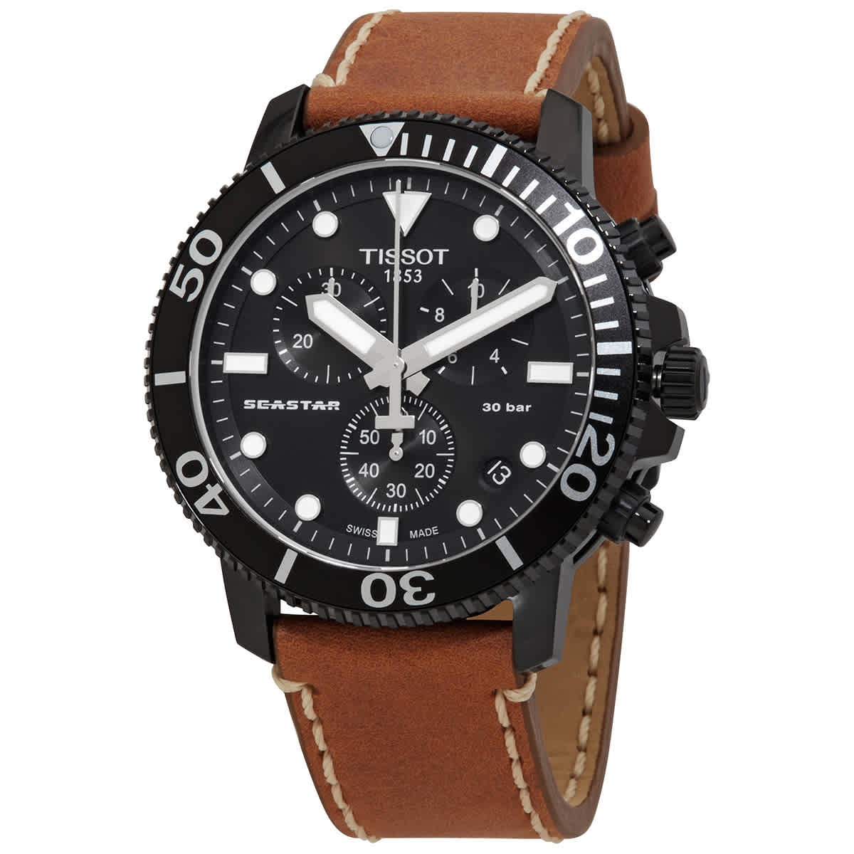 Tissot T1204173605100 Seastar 1000 Black Dial 45.5 mm Men’s Watch New