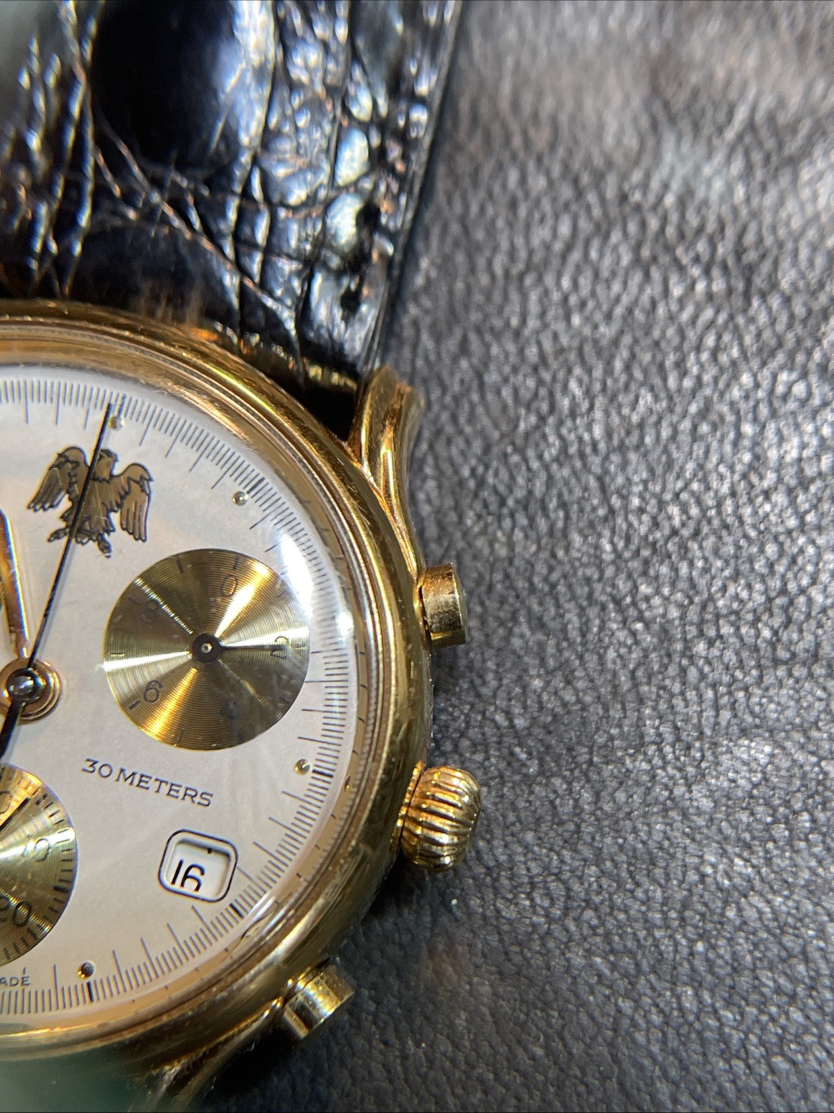 The Franklin Mint Swiss Made Chronograph Quartz Watch (30 Meters) Running