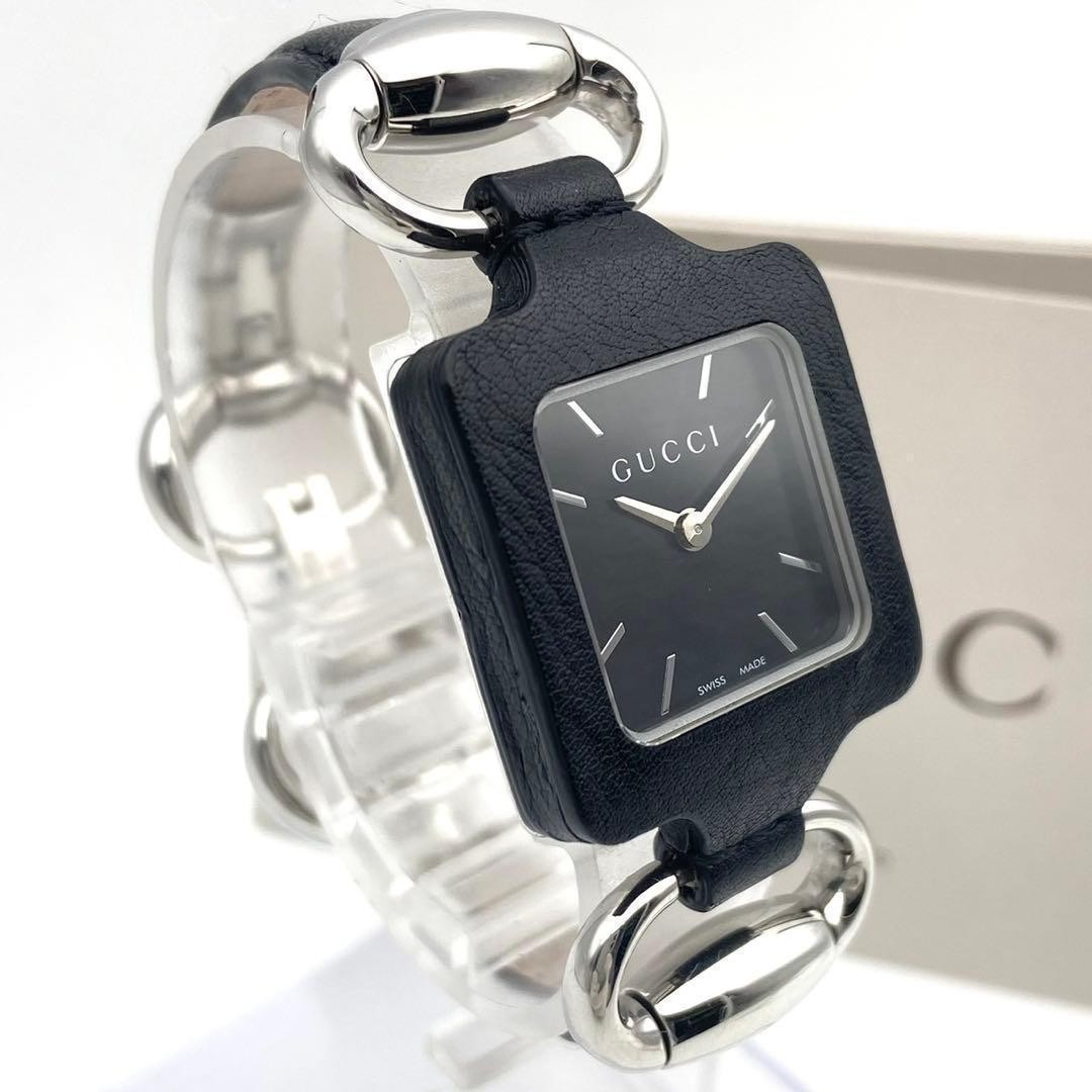 Gucci 130.5 Horsebit Quartz Watch Black Japan Excellent Condition 071702