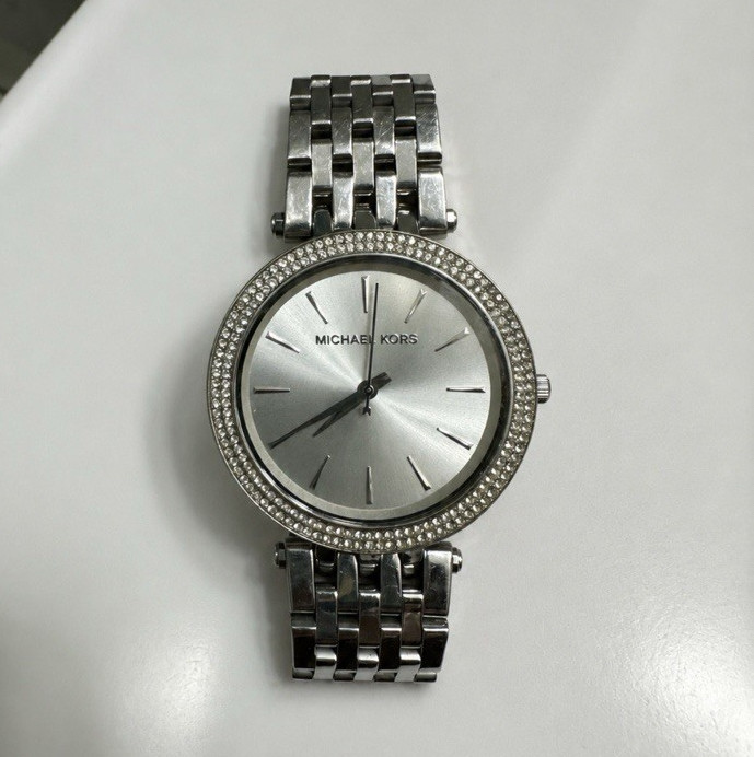 Michael Kors Women’s Silver Stainless Bracelet Watch Crystal Bezel