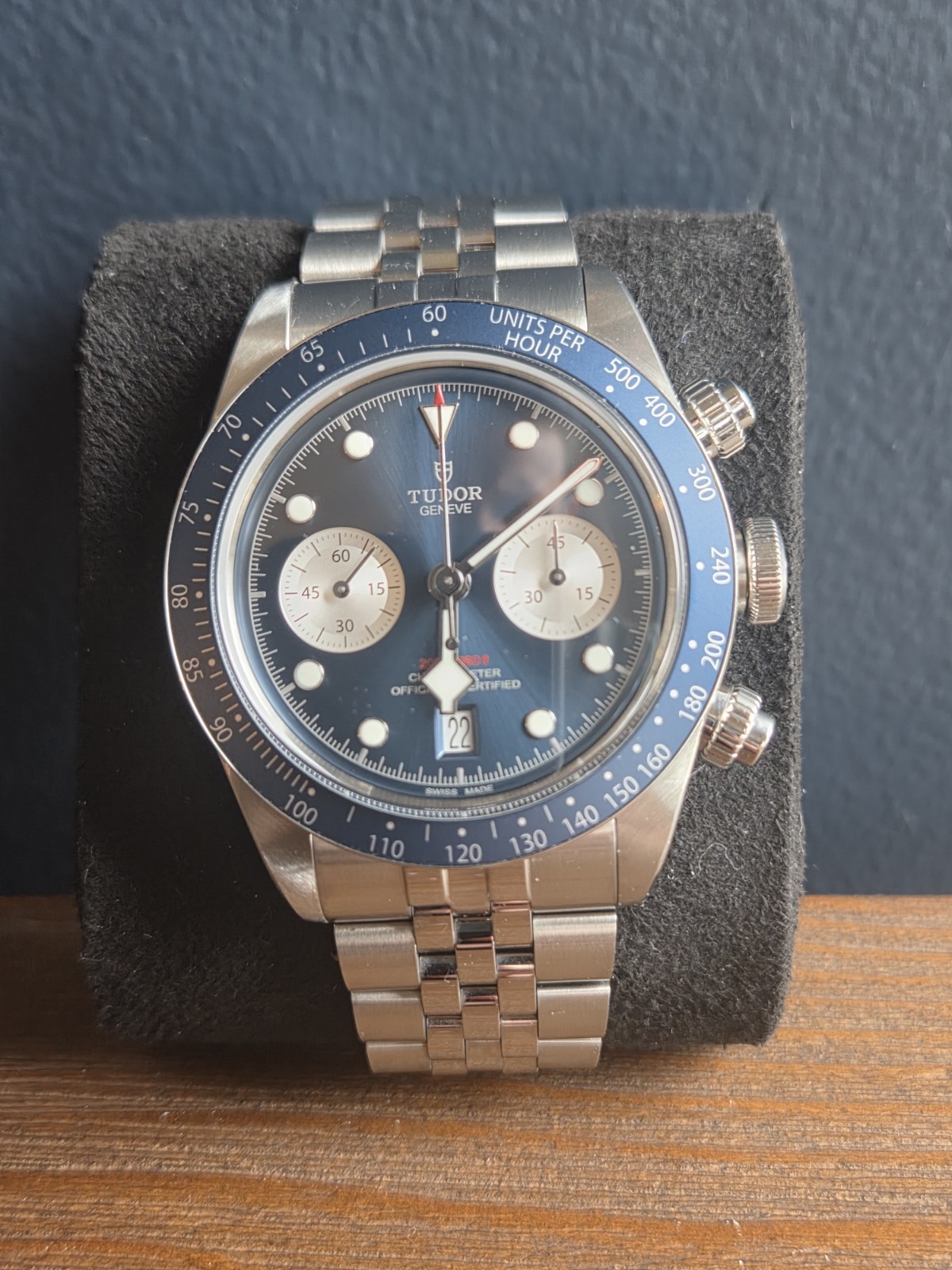 TUDOR Boutique Blue Black Bay Chrono 79360B (Jubilee Bracelet- Full Links)