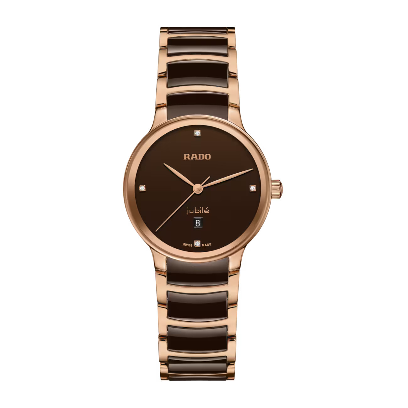 Rado Centrix Diamonds 30.5 mm Brown Dial Two Toned Watch R30024712