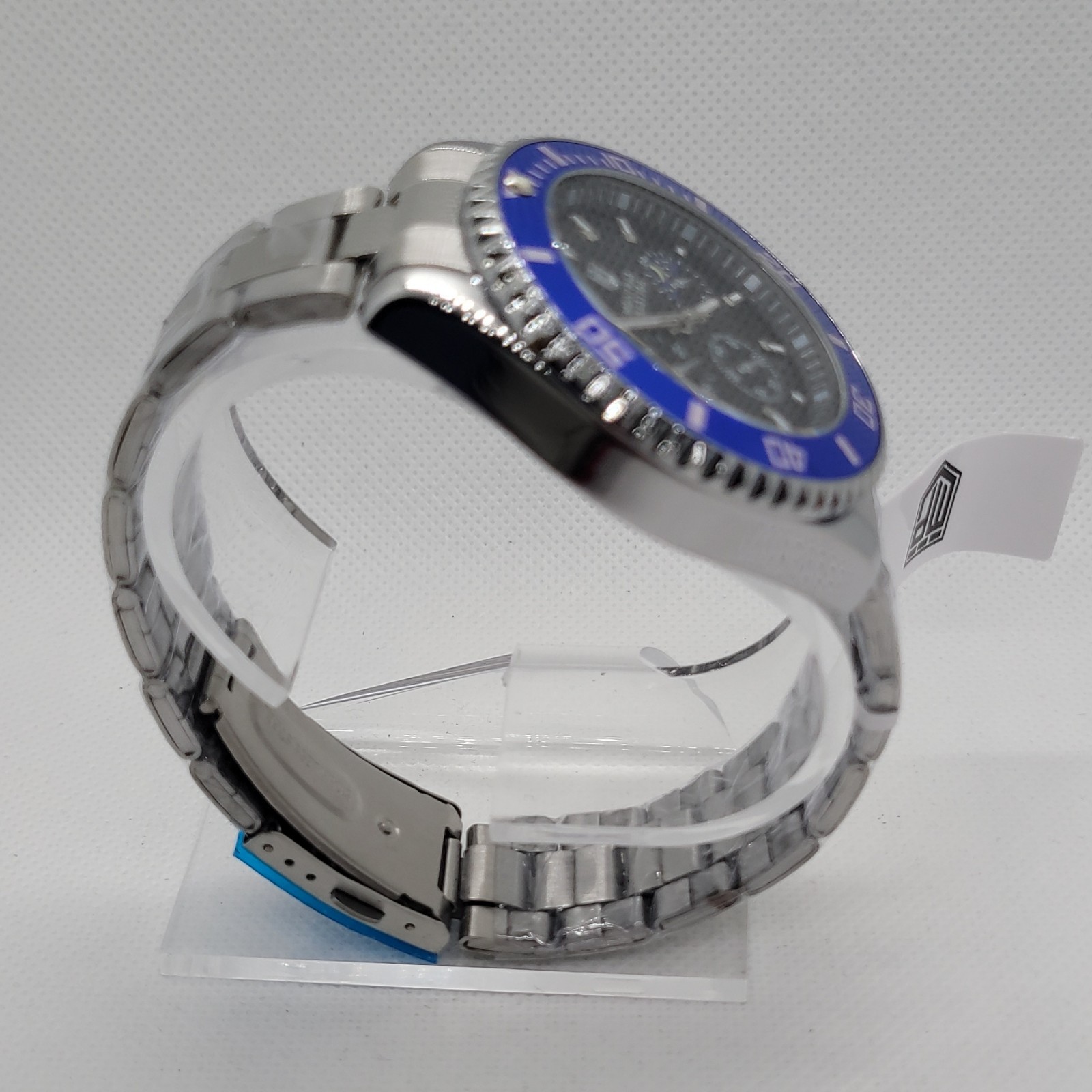 180 Montres Prestige 42mm Chronograph Blue Bezel Stainless Steel Black dial