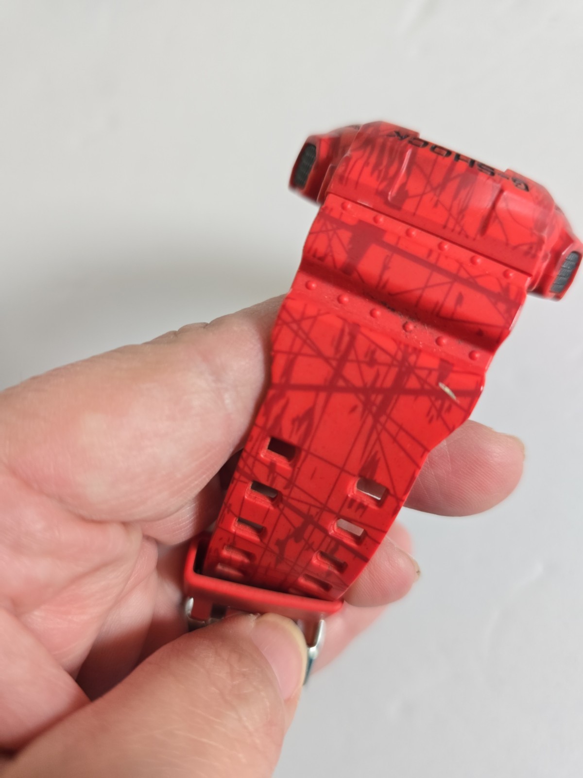 G-Shock GA-110SL Slash Pattern Quartz Unisex Watch Red Resin Band 51mm