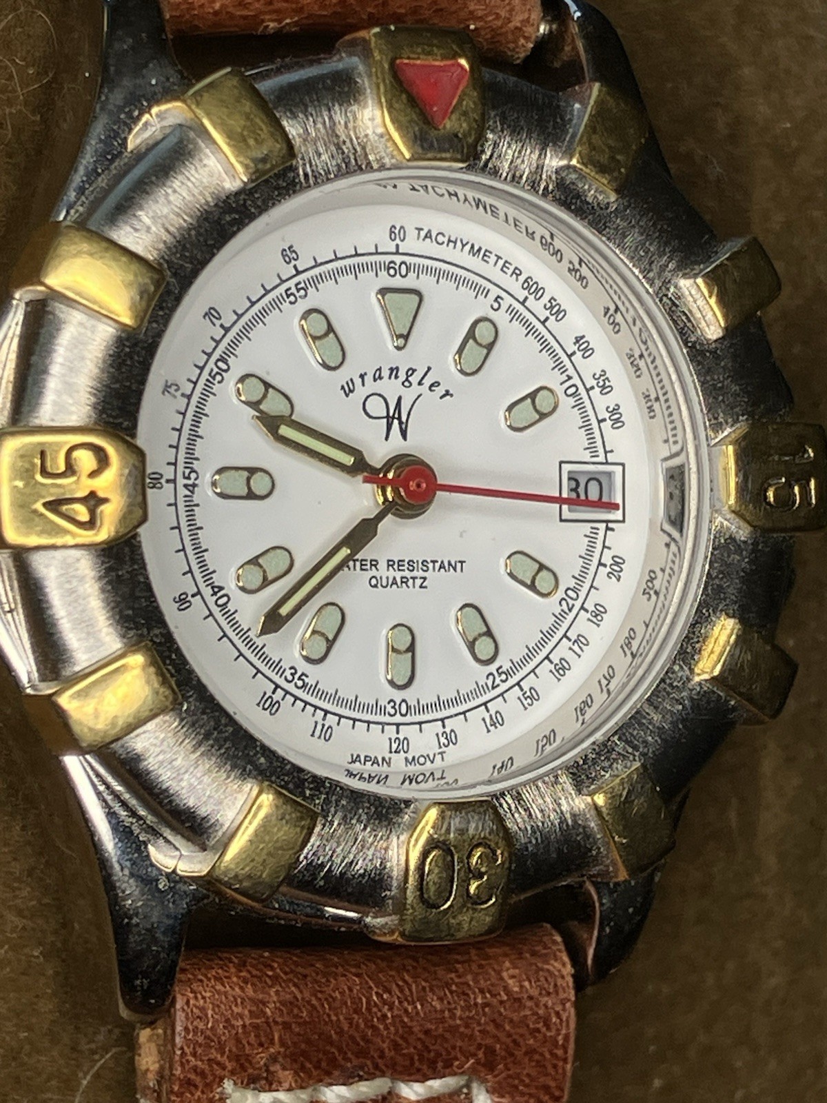 Wrangler Watch Women Silver Gold Stainless St WR Black Nylon Date White Quartz