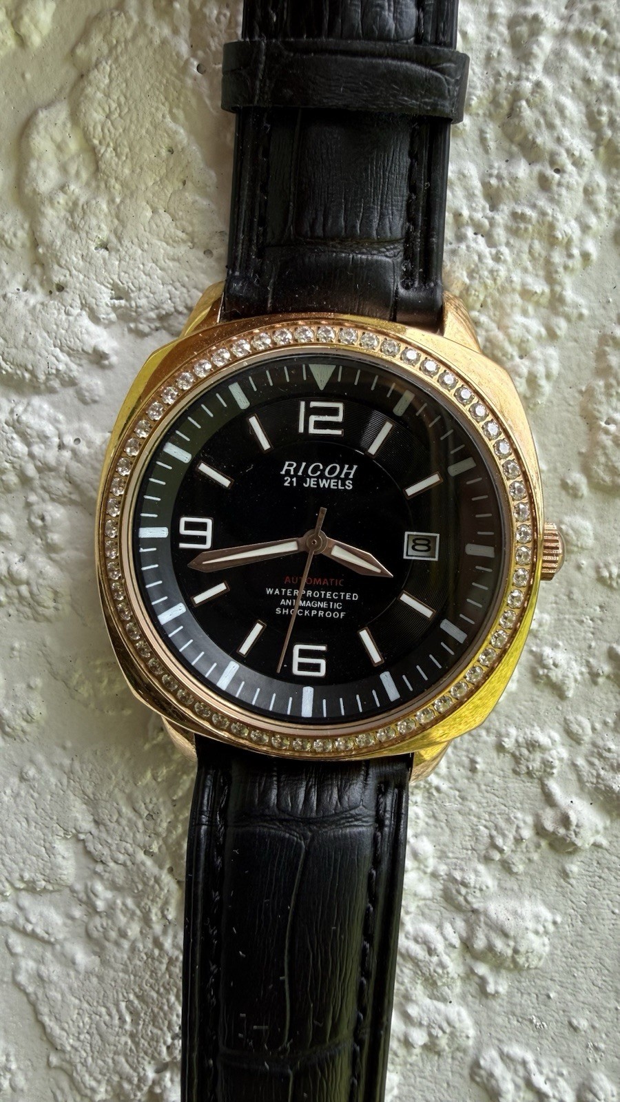Ricoh Black Dial 21J 40mm Automatic Wristwatch