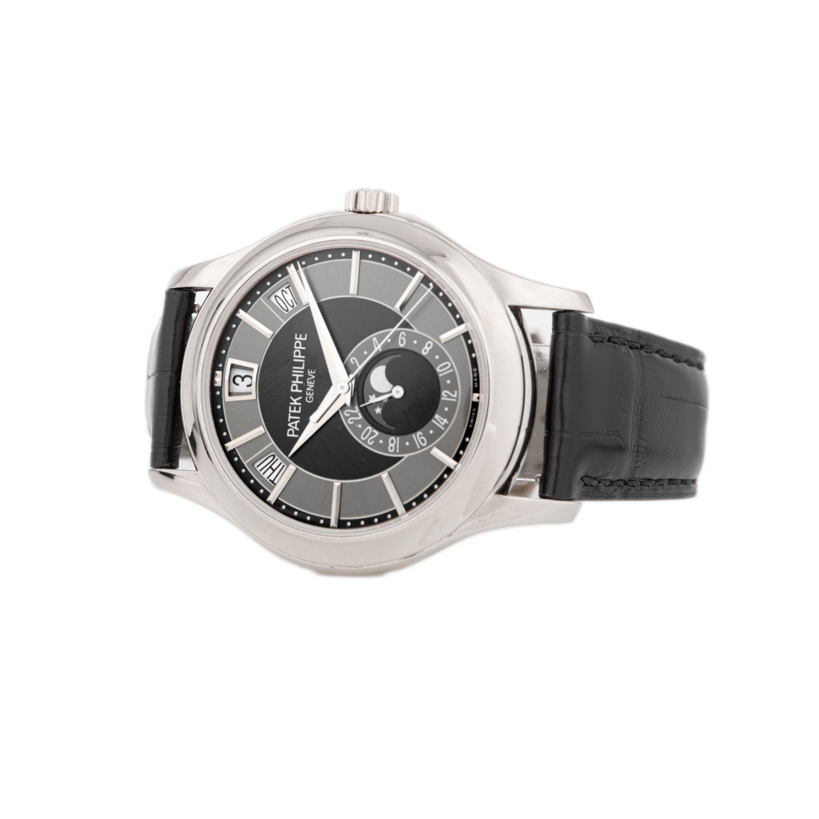 Patek Philippe Complications Annual Calendar White Gold Black Dial 40mm 5205G