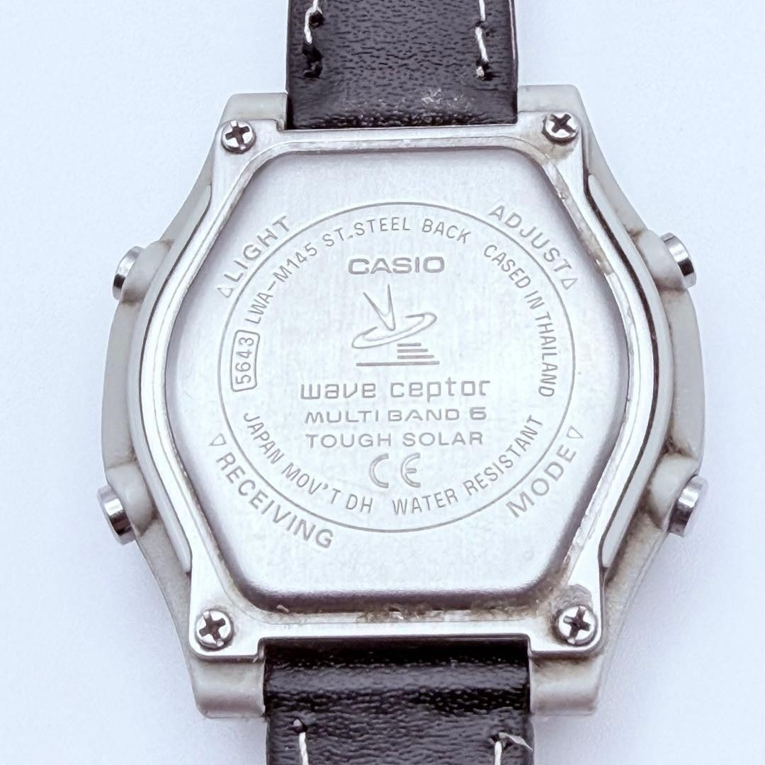 Working CASIO Solar Wave Ceptor Watch Blue Hand Day