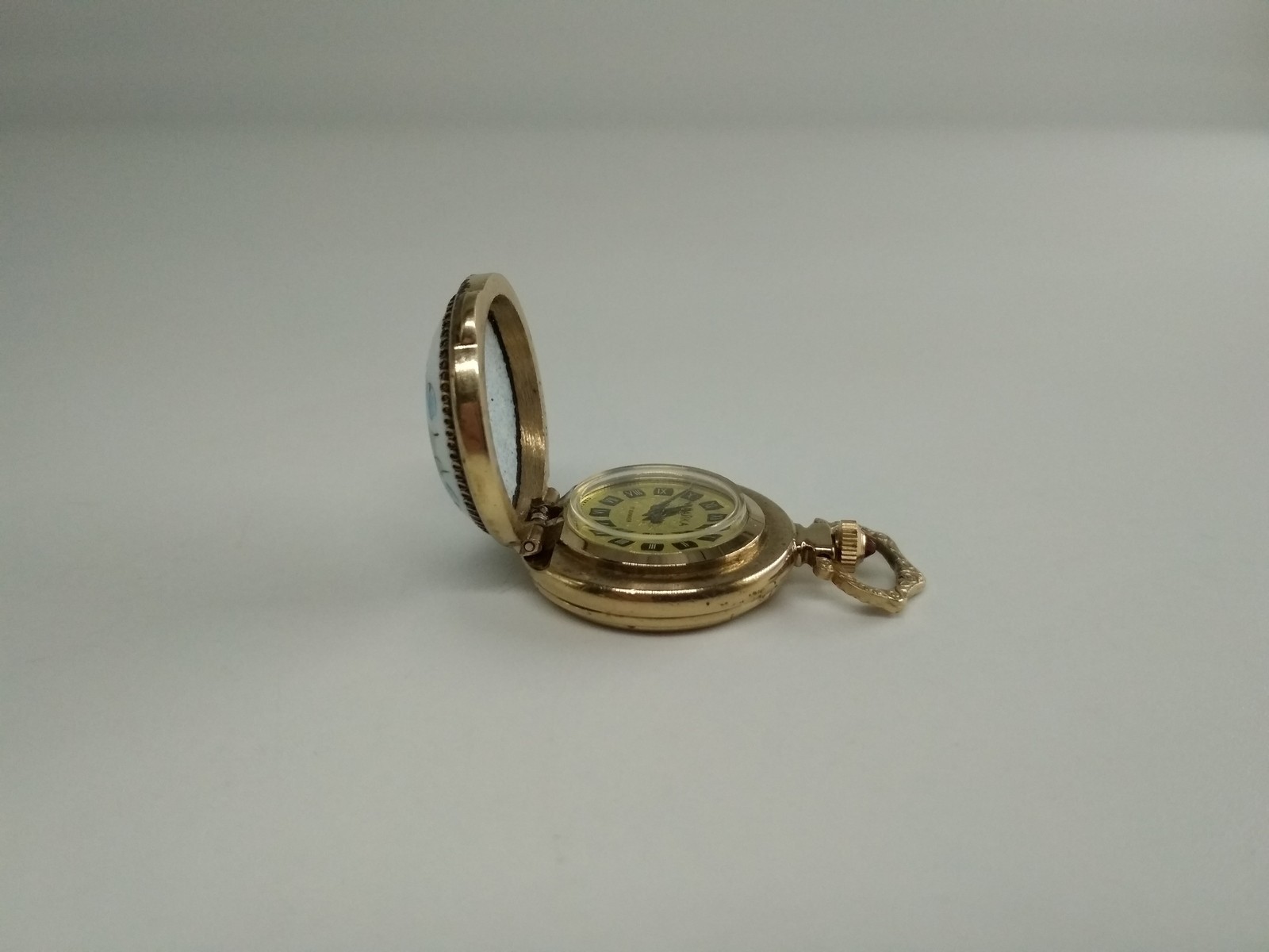 Soviet watch, pendant Chaika, Gold Plated, Locked Enamel, Made in USSR, *340