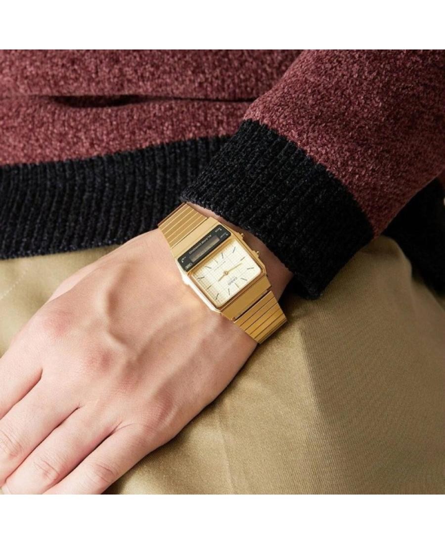 CASIO Men Digital Quartz Casual Watch Classic Dress Gold color Dial Waterproof R