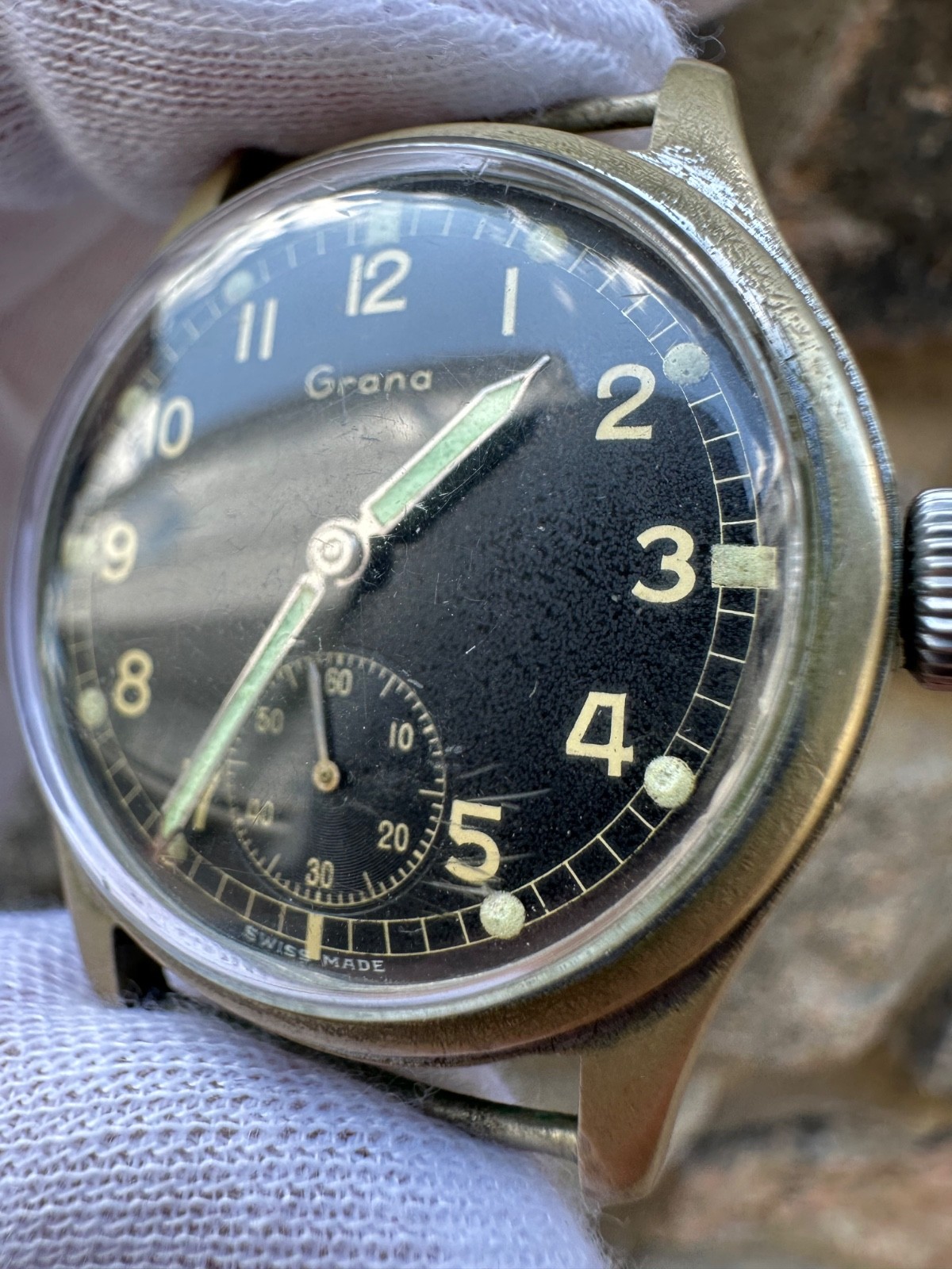 Mechanical Watch Grana DH Germany Wehrmachat WWII 40s’
