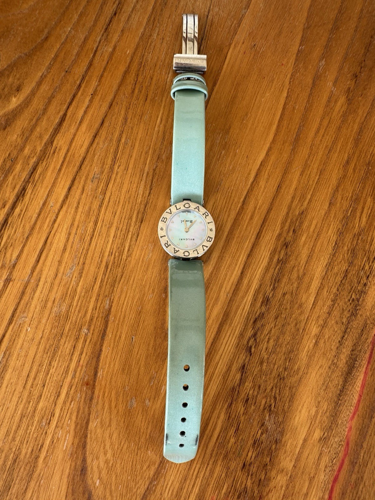 BVLGARI B.zero1 BZ22S 22mm Turquoise/Blue Mother If Pearl Dial Women’s Qz Watch