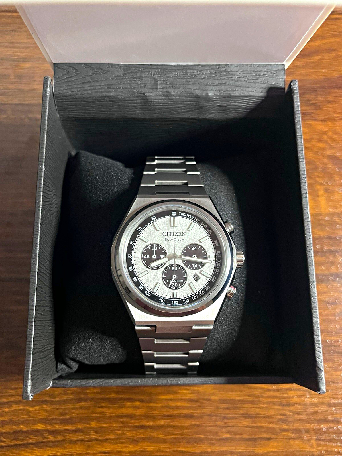 Citizen Zenshin Chronograph Eco-Drive Super Titanium White Dial CA4610-85A – Com