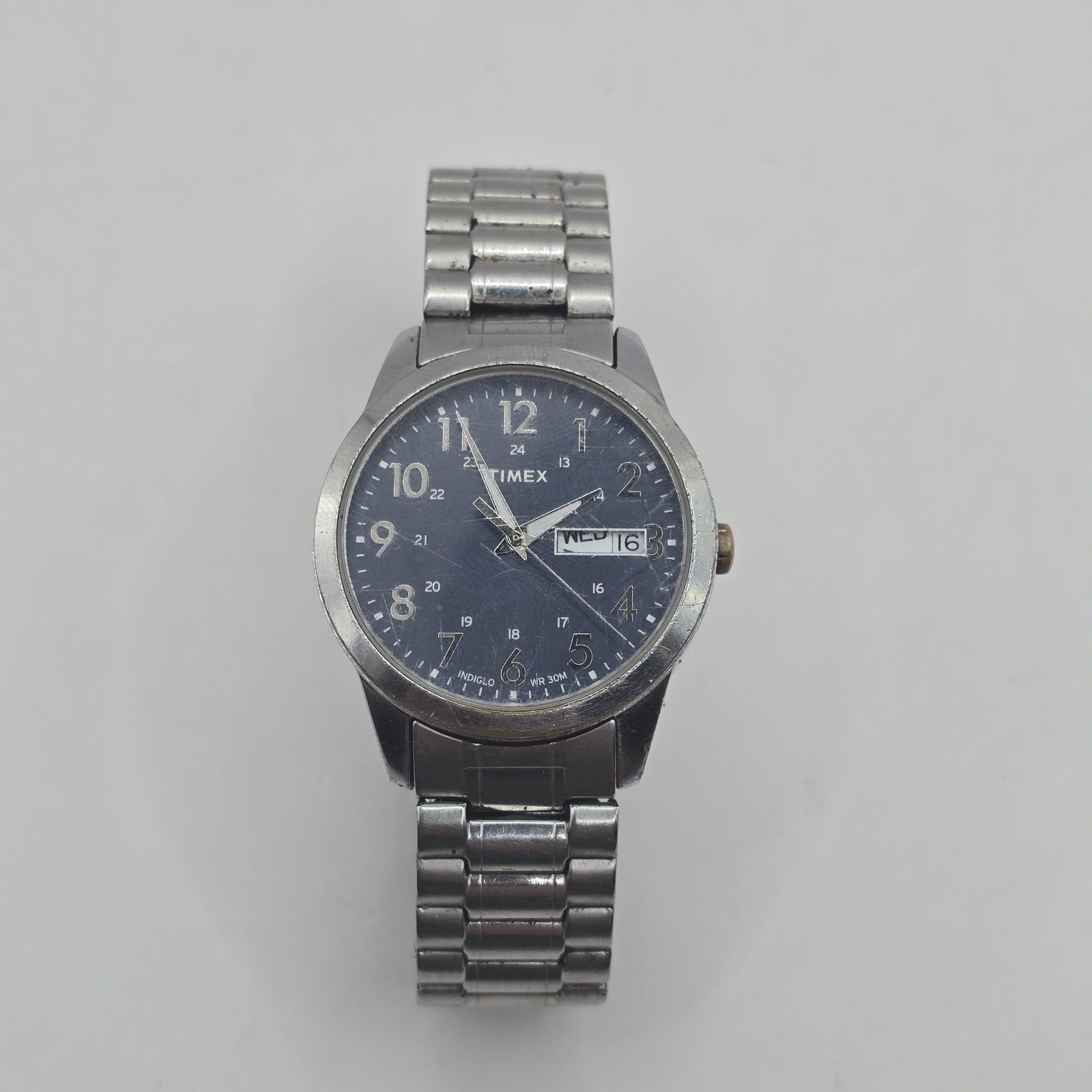 Timex Indigo CR 2016 Cell Watch Time Date WR 30M Strech Band