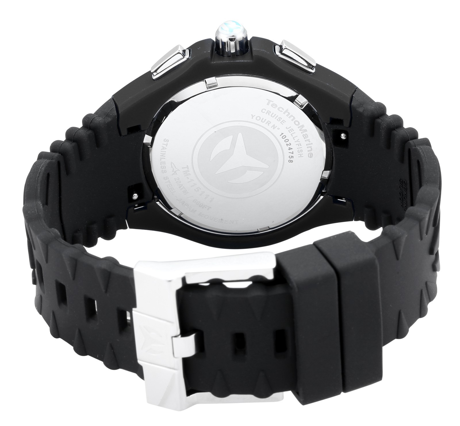 Technomarine TM-115111 Men’s Cruise JellyFish Black Retro Strap Gold Bezel 46mm