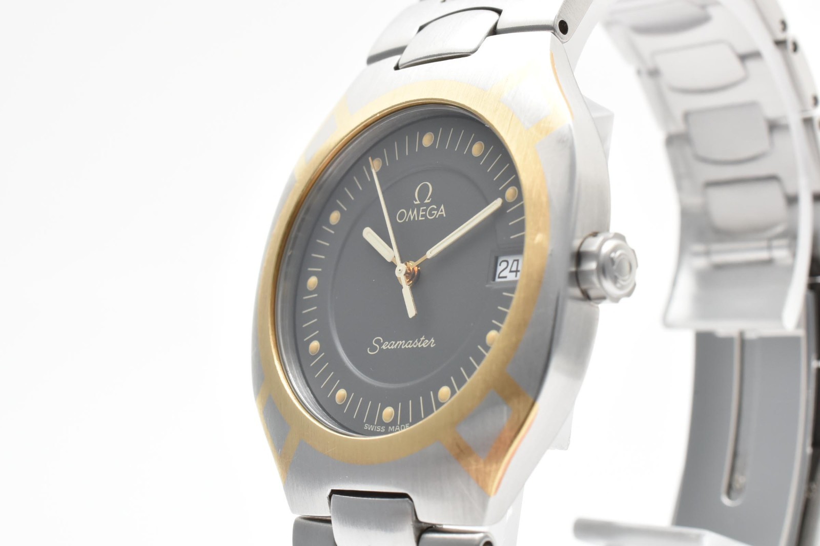 [Near MINT] OMEGA Seamaster Polaris 396.1022 Men’s Black Dial Quartz Watch JAPAN