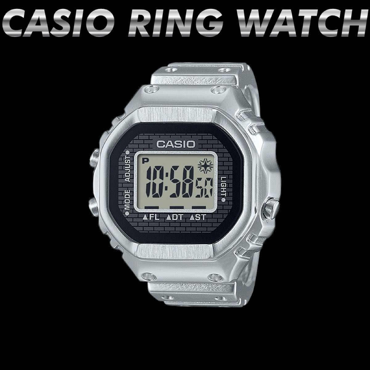 CASIO RING WATCH CRW 001 1JR Silver New