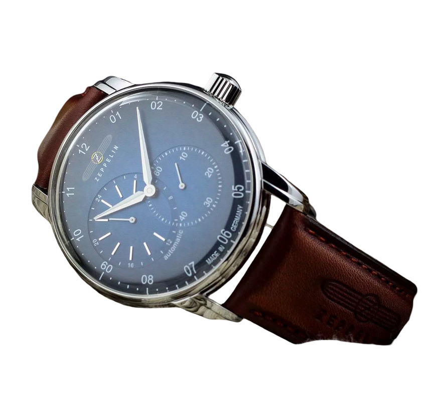 Zeppelin Automatic Blue Dial Chronograph 8662-3 Brown Leather Band Men’s Watch