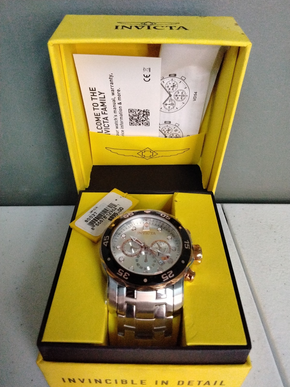 NEW 48mm INVICTA PRO DIVER SCUBA VD53 CHRONOGRAPH 80037 WATCH MSRP $895.