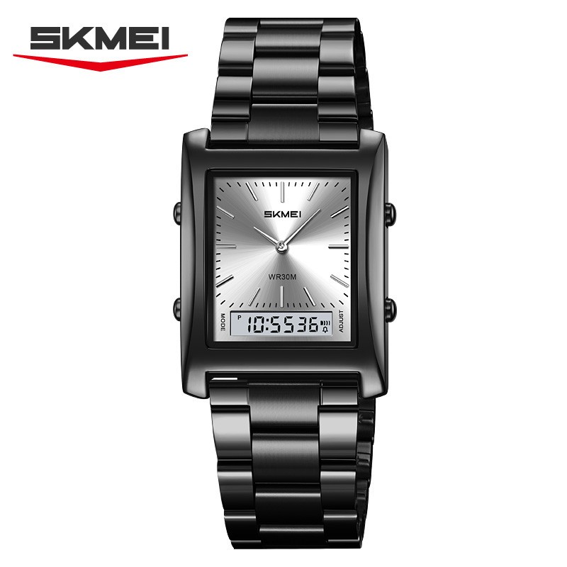 SKMEI Men Electronic Watch Rectangle Wristwatch Male Steel Digital Sport Watches