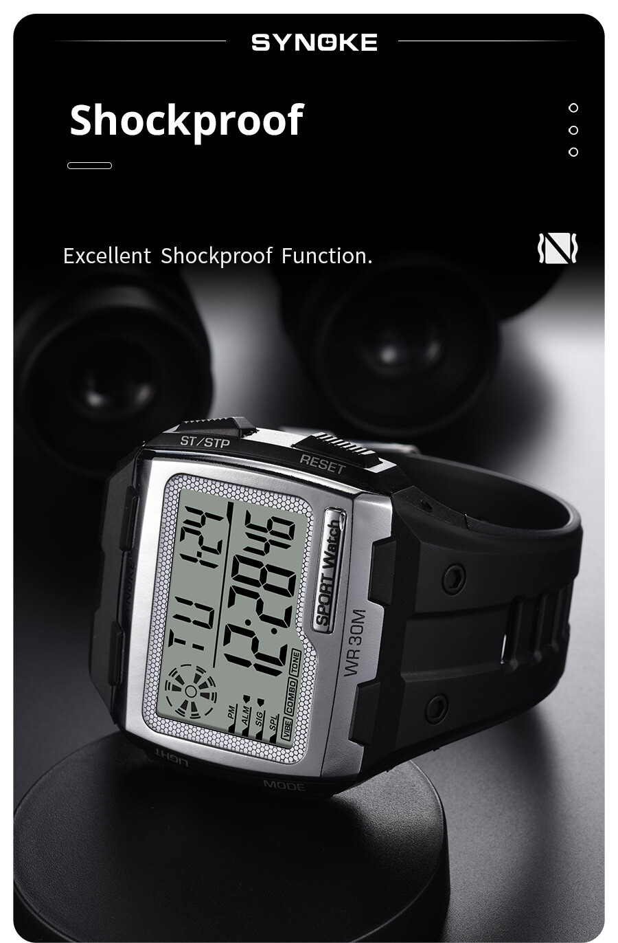 SYNOKE Men’s Military Waterproof Sport Digital Watch LED Backlight Wristwatch US