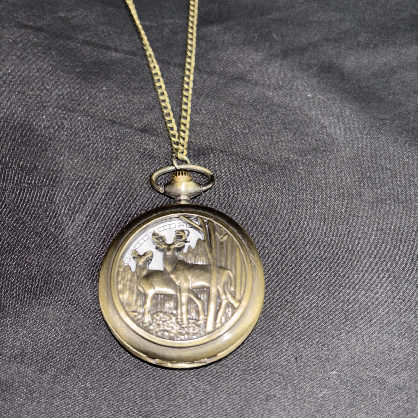 Deer Pocket Watch NEW Gift for Hunter Outdoors Nature Lover Vintage Bronze Look