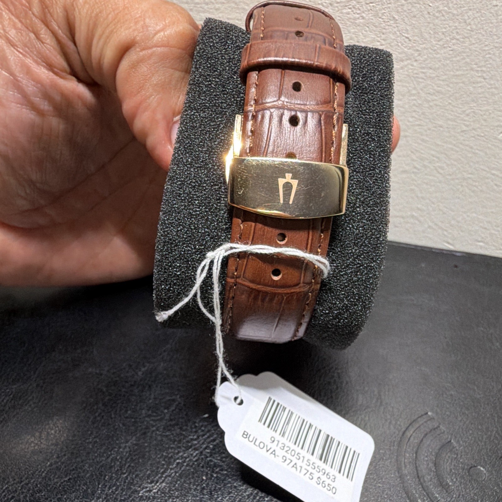 Bulova 97A175 Automatic Skeleton Dial Gold Tone Case 41mm Brown Leather 30m