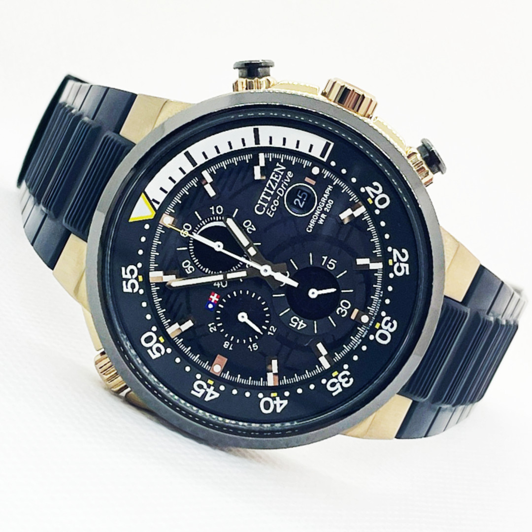 CITIZEN Eco-Drive Chronograph CA0448-08E 46mm 20ATM Solar Watch Black