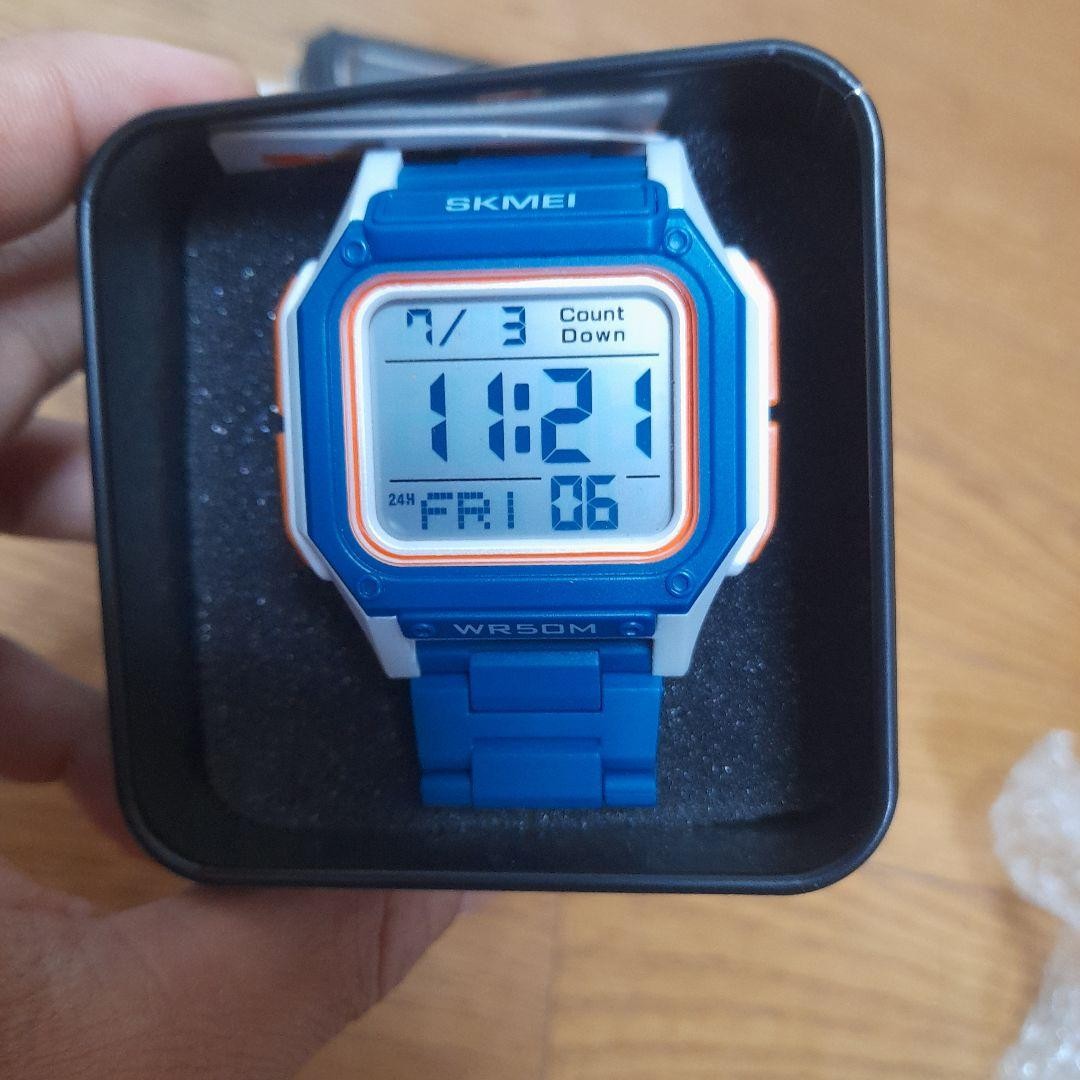 SKMEI Digital Watch Square Blue White