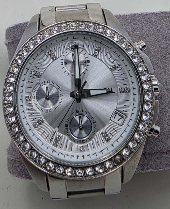 Fossil Decker Date Chronograph (ES2681) Stainless Steel W/Crystal Bezel