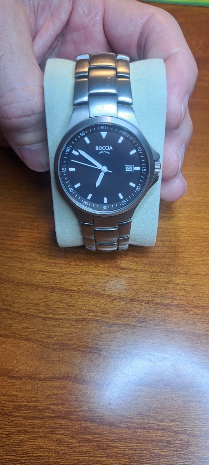 Boccia Titanium Watch Men’s All Titanium Metal Allergy Compatible Black 3649-03