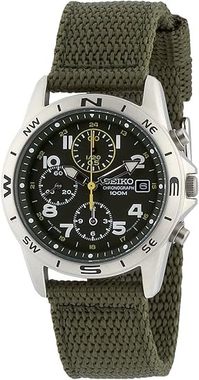 SEIKO Military Chronograph Watch SND377R SND377P2 Khaki Green New in Box Japan🔥