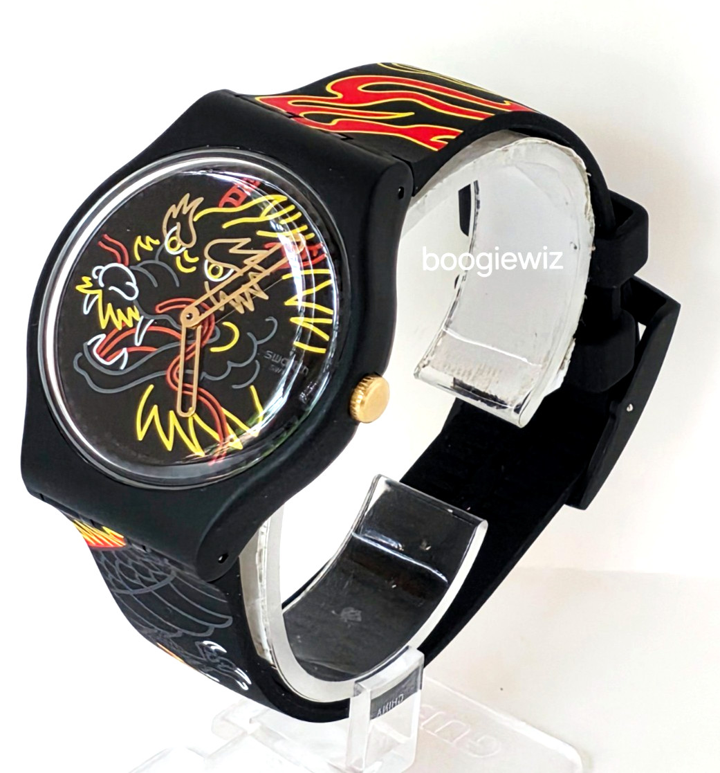SWATCH SWISS MADE MODEL DRAGON IN WIND, BAND AND FACE INTERTWINE S029Z137 NIB