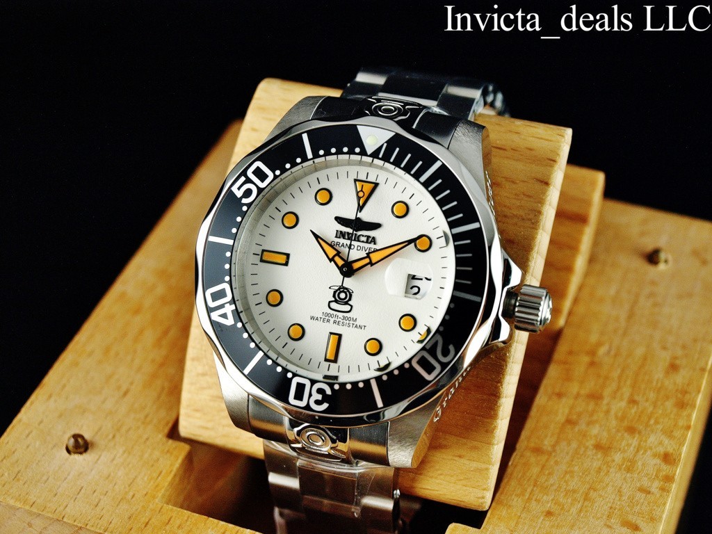 Invicta Men’s 47mm GRAND DIVER AUTOMATIC NH35A FULL LUME Dial Silver Tone Watch