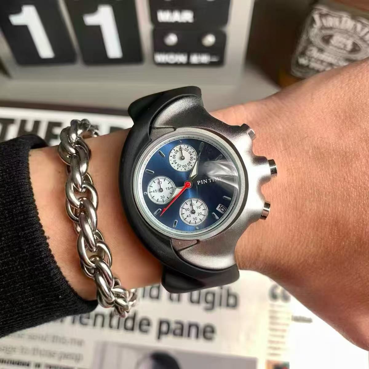 Sport Three-Eye Multifunctional Men’s Watch – Silicone Band