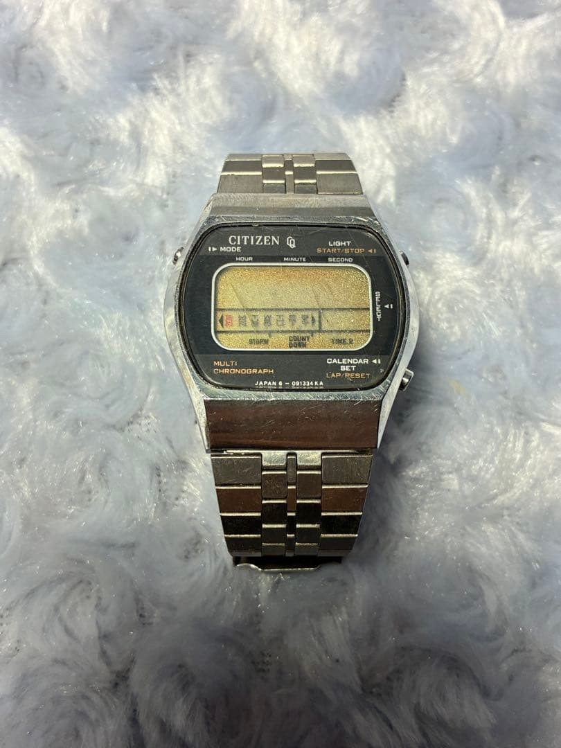 CITIZEN Digital Watch Vintage Chronograph Stainless Steel