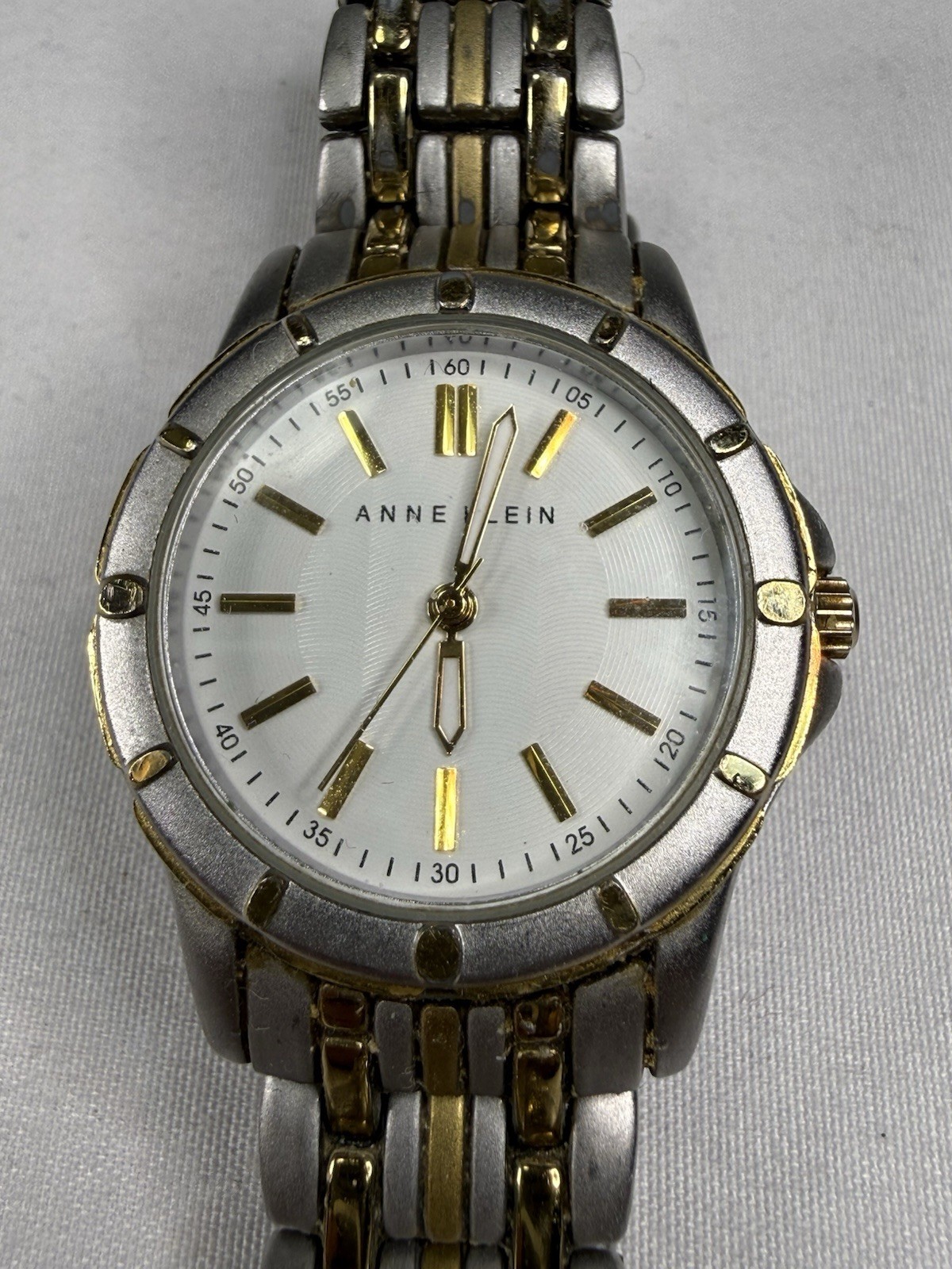 NEW ANNE KLEIN 2 TONE GOLD+SILVER,STAINLESS STEEL BRACELET WATCH AK/2127WTTT