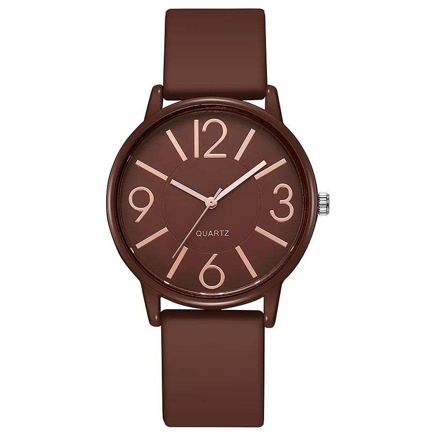 Women’s Casual Soft Silicone Strap Round Analog Quartz Wrist Watch Waterproof
