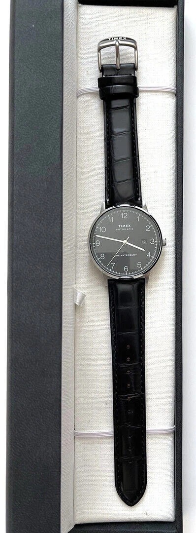 Timex Waterbury Classic Automatic 40mm Watch Leather Strap TW2T7000ZV NEW///