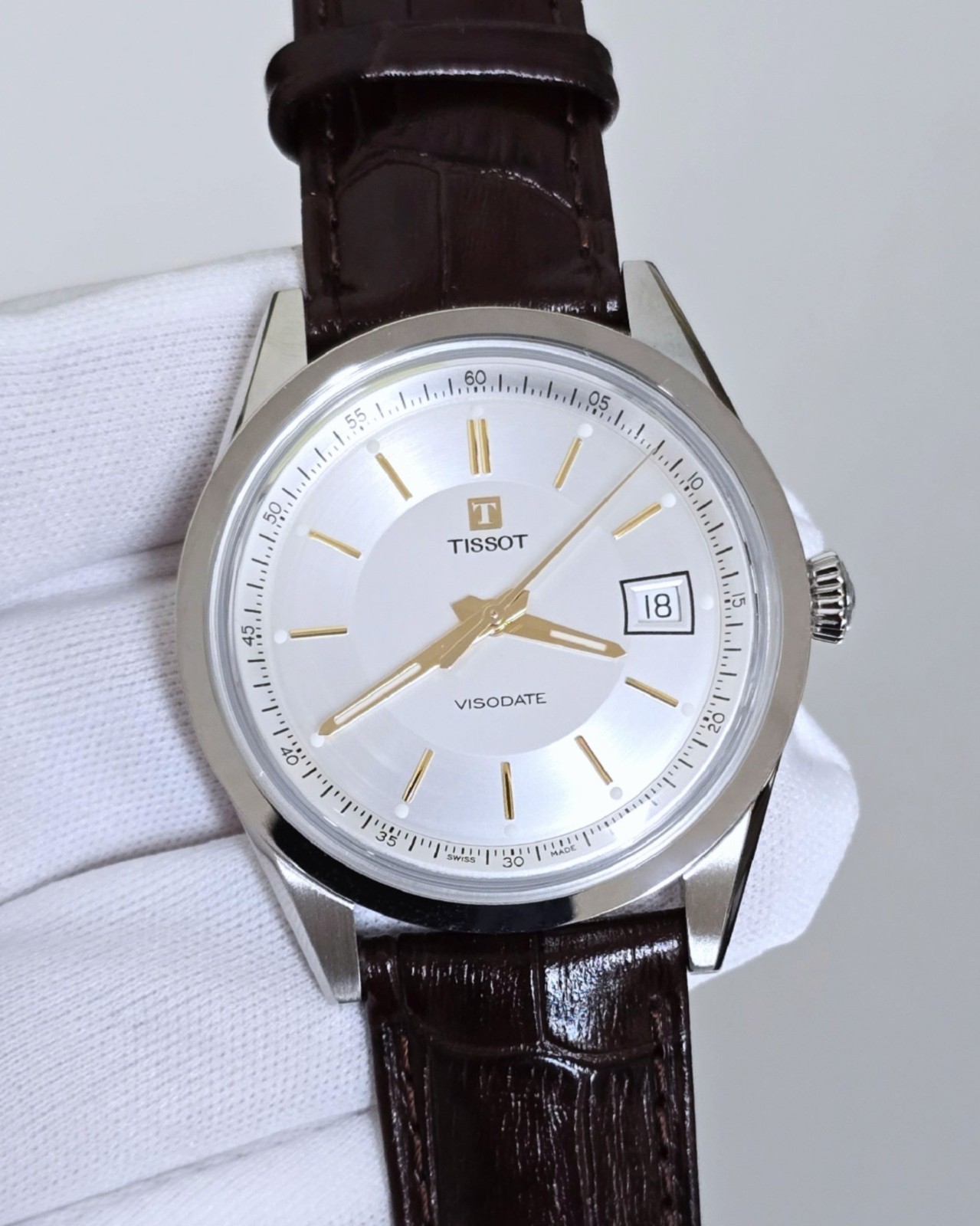 Tissot Visodate Automatic 39mm Silver Dial Leather Mens Watch T157.407.16.031.00
