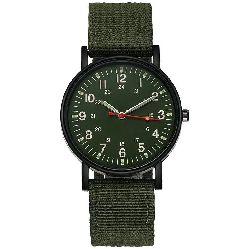 Military Army Tactical Watch Waterproof Luminous 24 Hour Dial Nylon Strap Men
