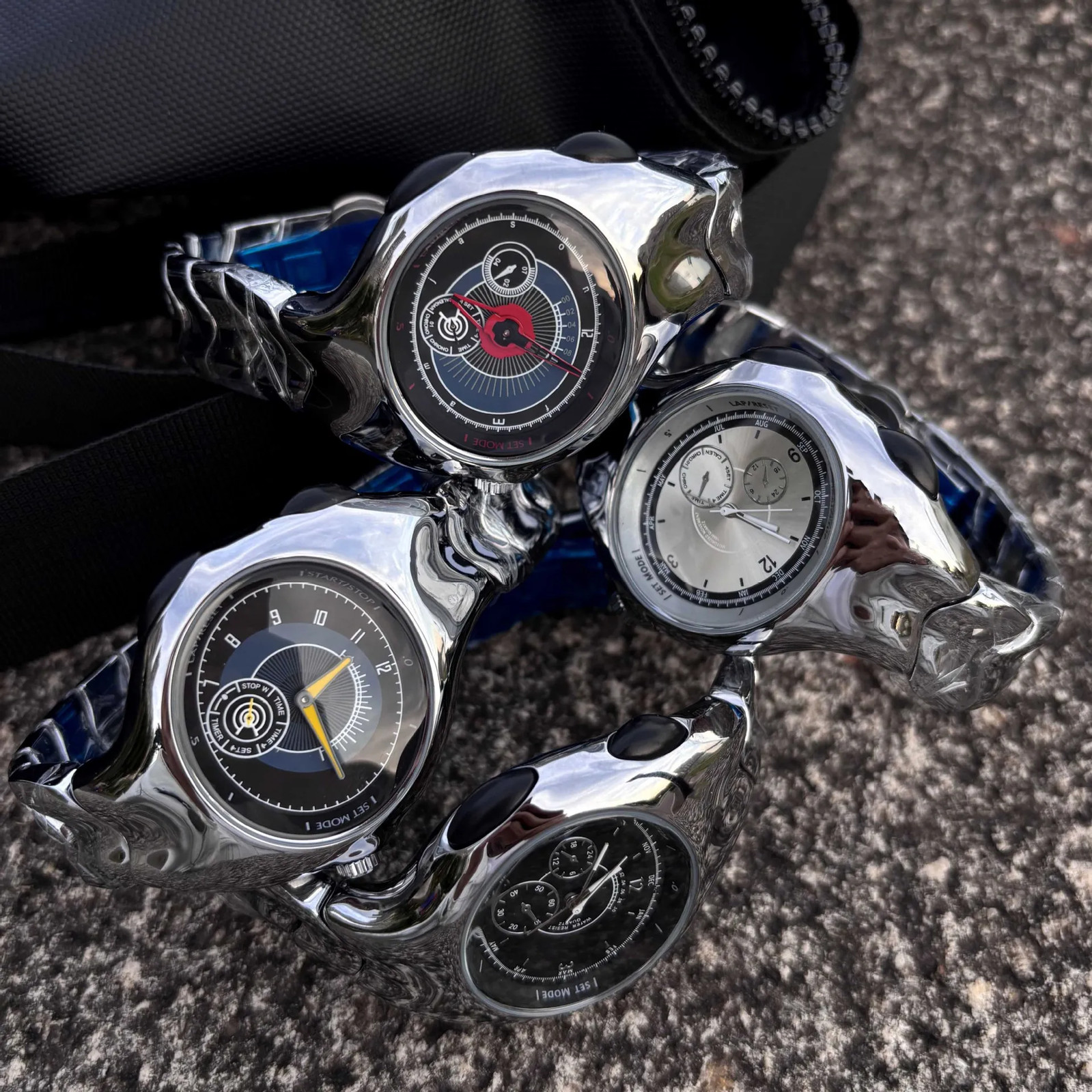 Y2K Alien Oval Quartz Watch Twisted Irregular Futuristic Retro Streetwear
