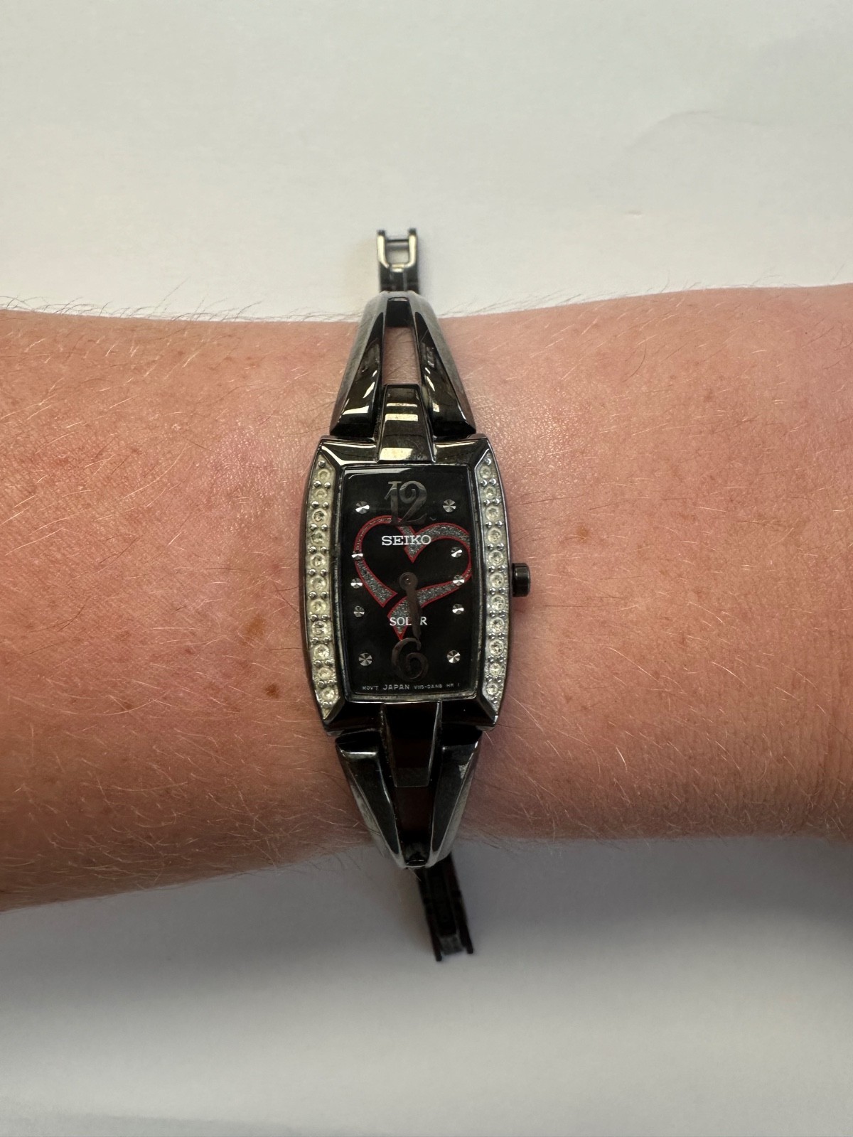 Seiko Solar Watch, Rectangular, Ltd Edition Breast Cancer Awareness, New Vintage