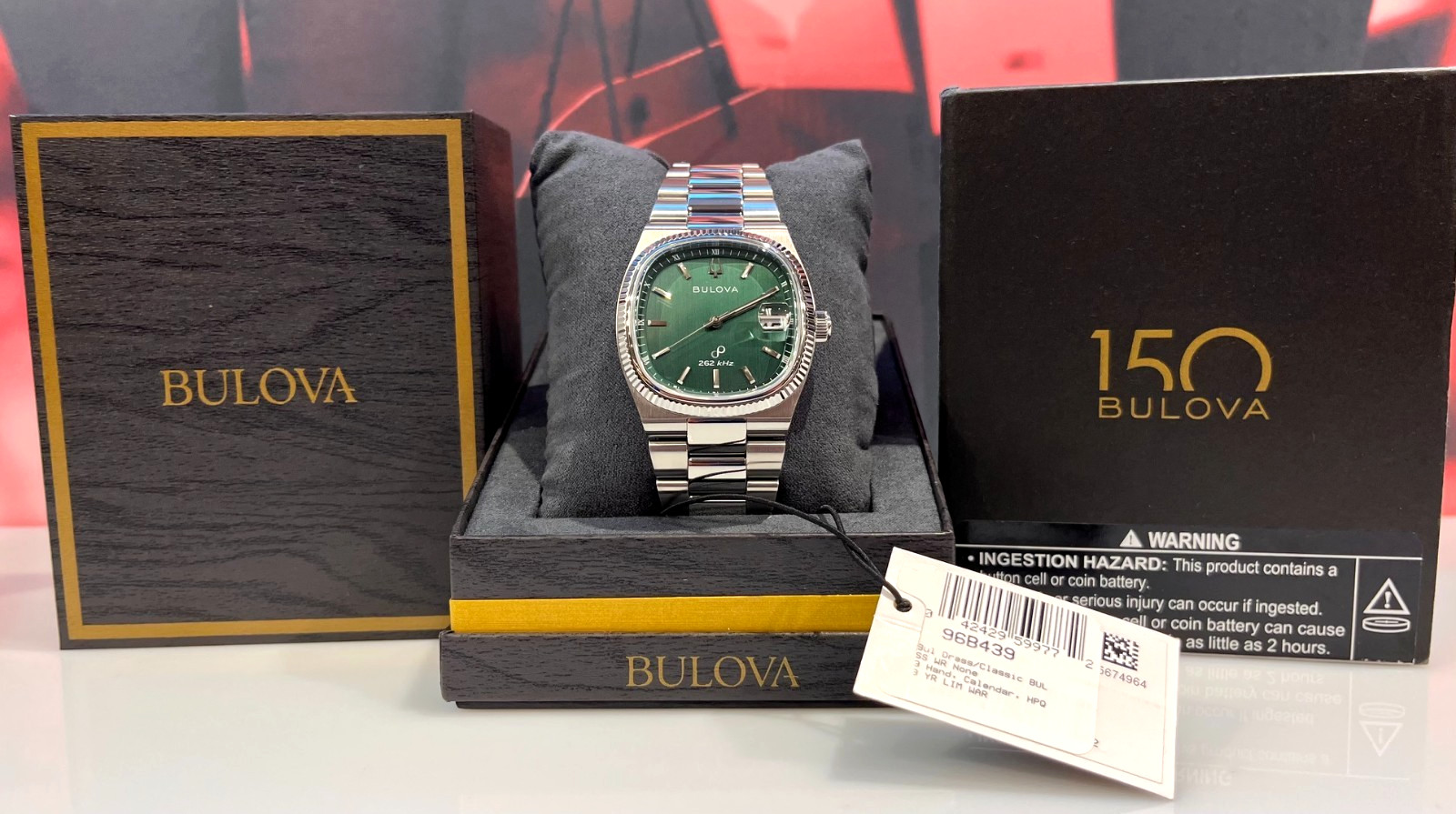 Bulova Super Seville Precisionist Quartz Green Dial #96b439 Watch