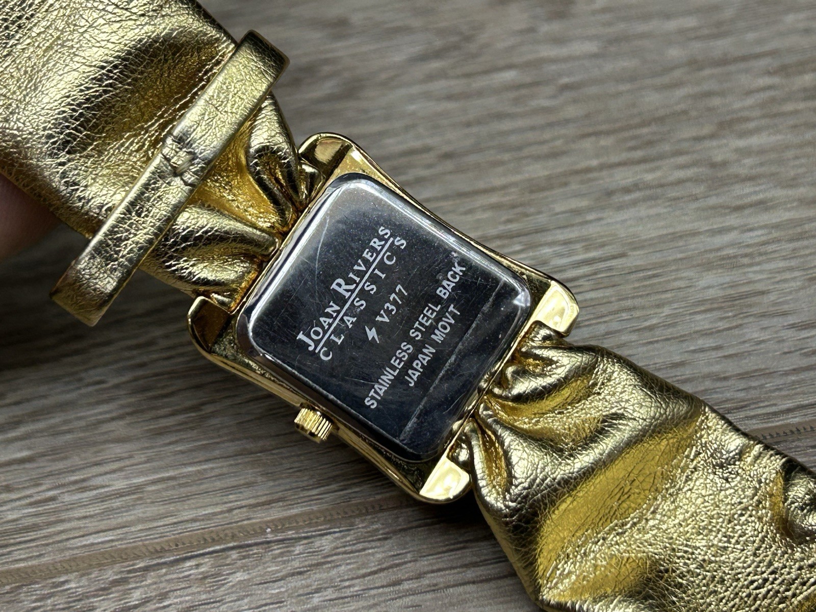 Vintage Joan Rivers Classics Collection Metallic Gold Band Pave Crystal Watch