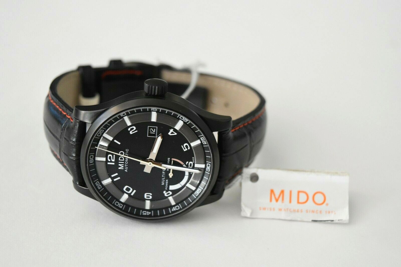 New MIDO Multifort Auto PVD SS Black Leather M005.424.36.053.22 $1690 Watch