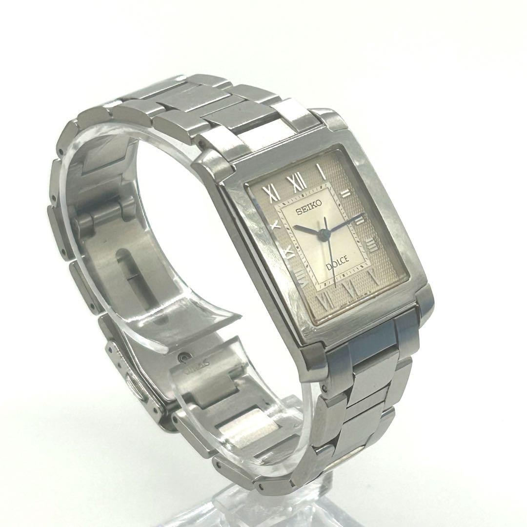 SEIKO Dolce 5E61-5A30 26mm White Tank Roman Men’s Quartz Vintage Watch