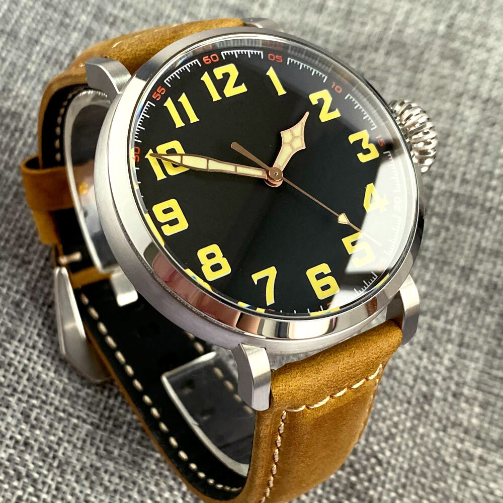 46.5mm Tandorio Sapphire Glass NH35A PT5000 Auto Movement Big Men Watch Luminous