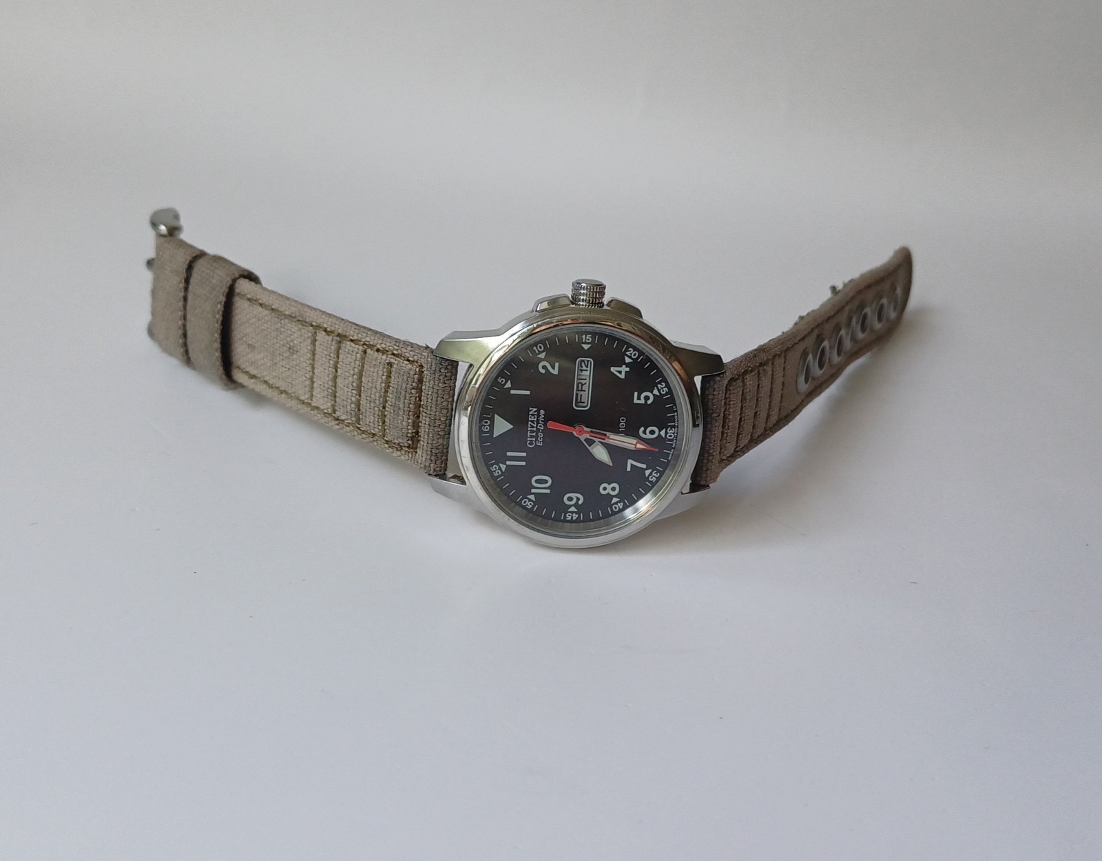 Citizen Men’s Eco-Drive Military Style Day/Date Quartz Watch BM8180-03E, 37 mm